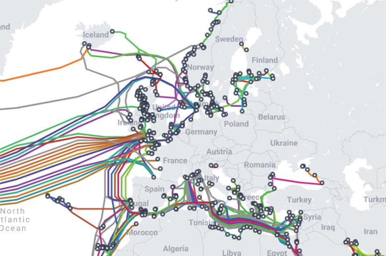 Existing and Planned Submarine Cables Connected to Europe