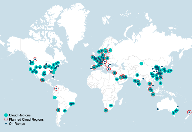 Global Cloud Data Center and On-Ramp Locations