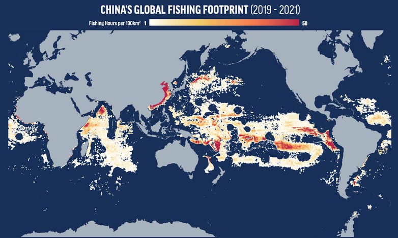 Map of Chinese-flagged fishing activity