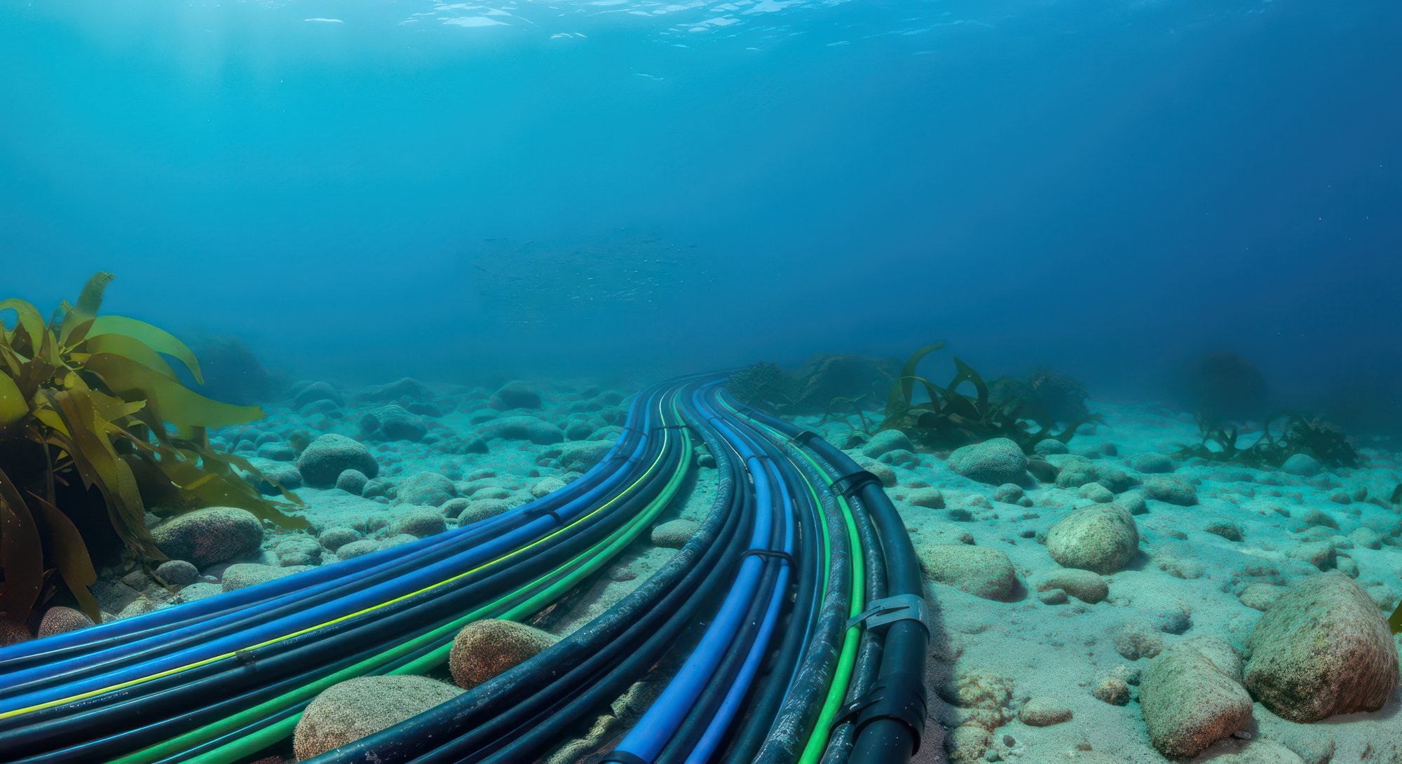 Cables on sea floor