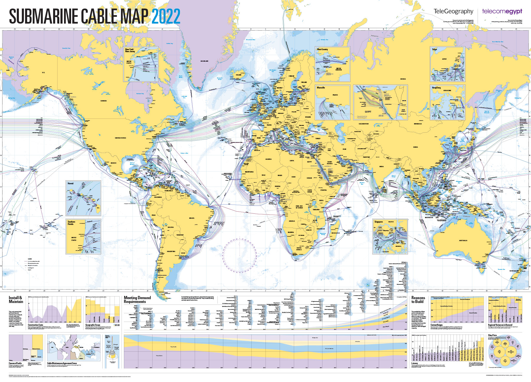 Карта субмарина. Submarine-Cable-Map-2022. Submarine Cable Map. Мировая карта подводных кабелей. Карта подводных кабелей интернета.